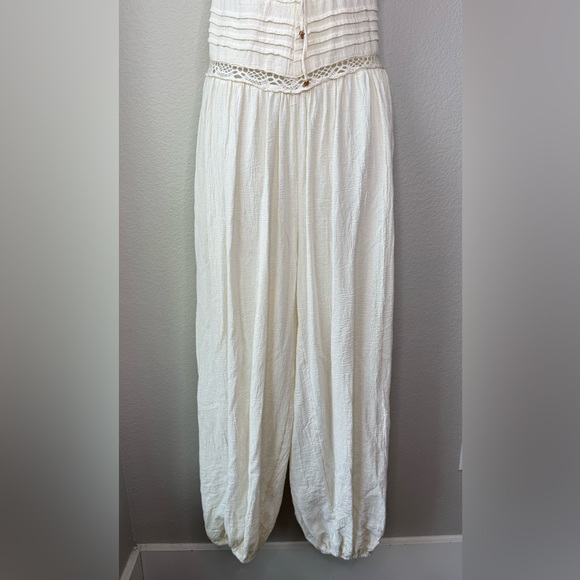 Free People Ivory Textured Jumpsuit - Picture 3 of 9